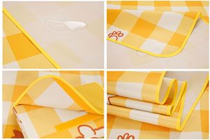 Bear <b>Yellow</b> White Grid Extra Large Picnic <b>Blankets</b> Portable Oversized Waterproof Outdoor Beach <b>Blanket</b> Camping Grass Mat - Product Image 5