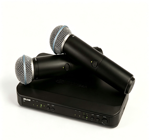 Sistema de Micrófono Inalámbrico de Doble Canal BLX288/Beta58A Usado, Micrófonos Vocales Profesionales para Karaoke en Vivo - Product Image 2