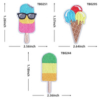 Patch brodé à thème estival en gros, thermocollant ou à coudre, motif dessin animé pour vêtements d'enfants, chapeaux et sacs à dos