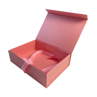 Carton rigide de luxe sur mesure, emballage cadeau de noël en papier à fermeture magnétique pliable à plat avec ruban