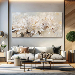 Cuadro Decorativo <span class=keywords><strong>de</strong></span> Lujo <span class=keywords><strong>para</strong></span> el Hogar, Impresión Artística <span class=keywords><strong>de</strong></span> Ramo Floral Blanco, Pintura al Óleo Pintada a Mano sobre Lienzo, Cuadro Moderno Grande <span class=keywords><strong>para</strong></span> <span class=keywords><strong>Sala</strong></span> <span class=keywords><strong>de</strong></span> Estar - Product Image 2