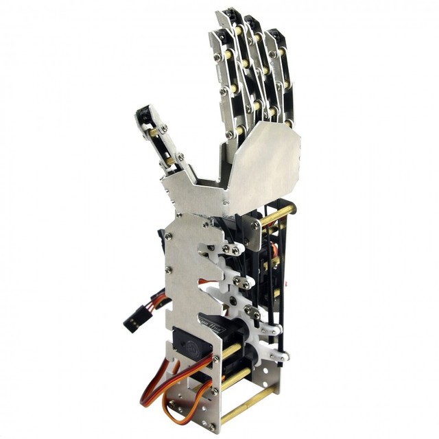 5DOF Humanoid Five Fingers Metal Manipulator Arm Left/Right Hand with A0090 Servos for Robot DIY