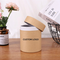 Boîte cylindrique en papier kraft brun écologique en gros, tube personnalisé avec logo imprimé pour l'emballage de cosmétiques, de soins de la peau, de bougies et de cadeaux