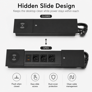 Enchufe Deslizante con Diseño Oculto Personalizado, Enchufe Eléctrico Deslizante para Escritorio, Enchufe de Alimentación para Muebles de Oficina - Product Image 5