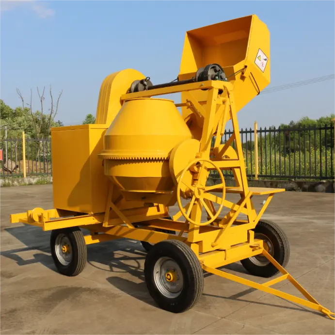 Factory price small 350L 500L cement mixer mini concrete mixer electric machine self loading mini concrete mixer