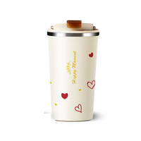 Tasse à café en céramique de 400ml avec paroi intérieure isolée Gobelet en acier inoxydable étanche à la chaleur et au froid Tasse de 400ml