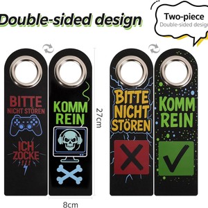 Letrero de Puerta Moderno de Madera con Diseño de Calavera para Habitación de Niños, Decoración Gamer, Regalo - Product Image 3