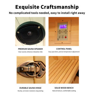 <span class=keywords><strong>Sauna</strong></span> intérieur moderne YEETE pour 2-3 personnes, en bois de cèdre massif, chauffage électrique, fenêtres en transom, 6 radiateurs, garantie de 2 ans - Product Image 3