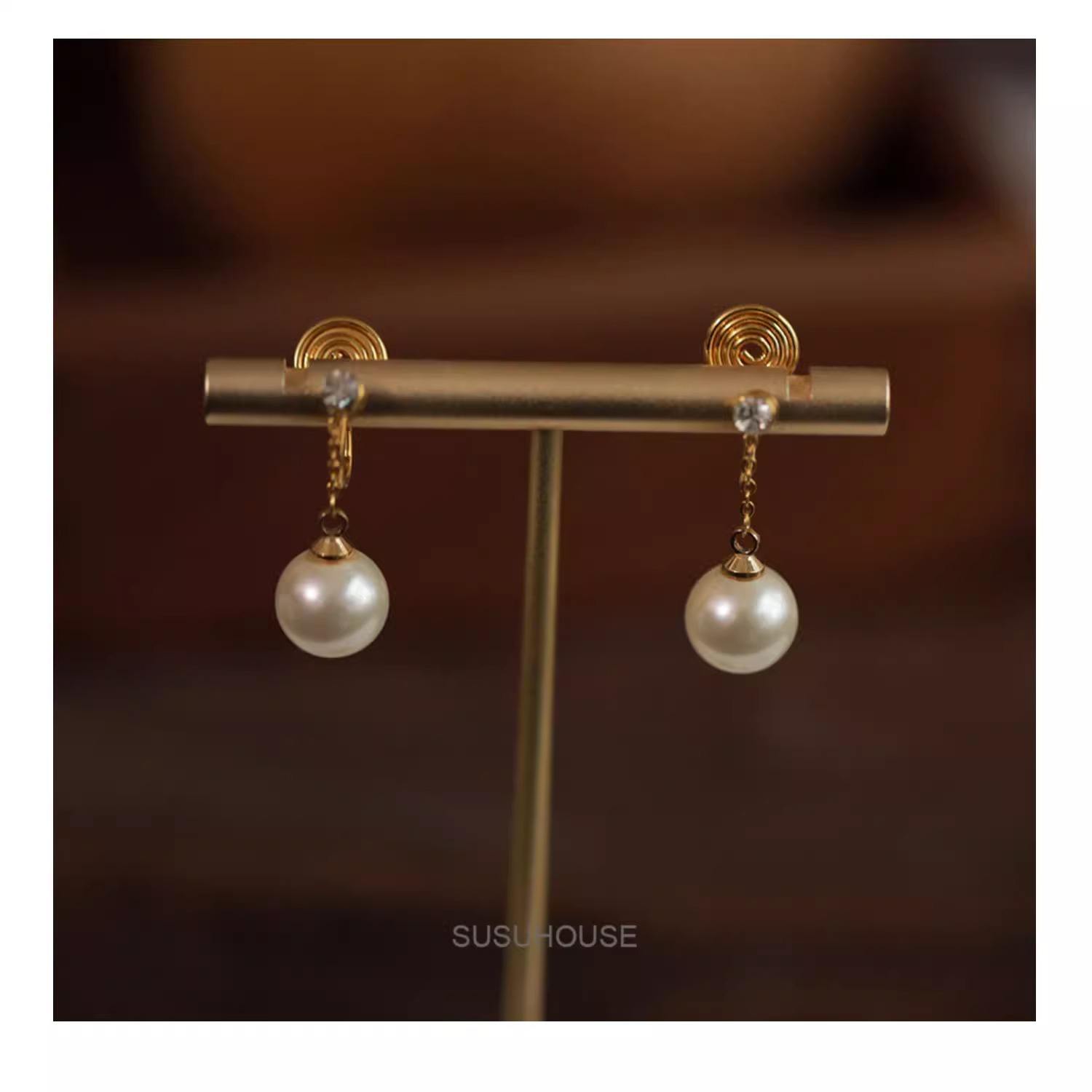 Clips de oreja de disco de bobina de mosquito de perla de cadena de 8mm