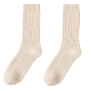 महिलाओं के मेरिनो ऊन केबल बुनाई क्रू मोजे-महिलाओं के लिए लक्जरी गर्म सर्दियों के मोजे - Product Image 4