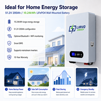 Paquete de Baterías LiFePO4 de 51.2V 200Ah 300Ah 314Ah, Sistema de Almacenamiento de Energía Solar para el Hogar de 15KW, 8000 Ciclos, Garantía de 10 Años