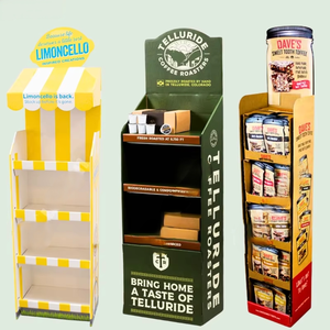 Expositor de cartón personalizado para tiendas minoristas, expositor de suelo para aperitivos, café, bebidas, chocolate, para tiendas minoristas - Product Image 1