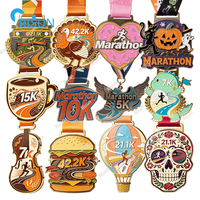 Medallas Personalizadas para Corredores de Maratón Virtual de 5K, 7K, 10K, 15K, 21.1K, 42K, 42.2K, Medallón Personalizado para Corredores de Carreras