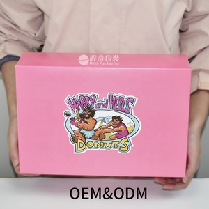 Изготовленный на заказ FSC крафт-коробка с откидной крышкой с офсетной печатью CMYK и глянцевым лаком для пончиков, пирожных, экологически чистая упаковка для выпечки - Product Image 3