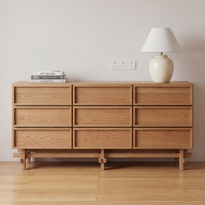 Comò e <span class=keywords><strong>fasciatoio</strong></span> moderno giapponese per cameretta, mobile in legno con cassetti, cassettiera laterale personalizzata - Product Image 1