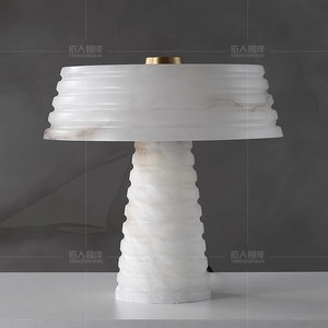 Lampe de table en marbre espagnol de style nordique, lumière LED, moderne, minimaliste, lampe de chevet pour chambre à coucher - Product Image 5