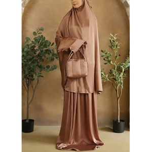 <span class=keywords><strong>Jilbab</strong></span> français de prière EID personnalisé 2025 <span class=keywords><strong>2</strong></span> pièces robe musulmane avec sacs - Product Image 1