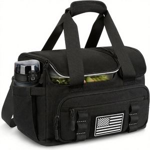 Sac isotherme tactique pour homme 15L avec compartiments chaud/froid, conception anti-fuite, nettoyage facile - Idéal pour le travail, la randonnée, la plage, la salle de sport - Noir - Product Image 1