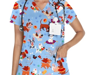 Camicie da infermiera alla moda e pratiche da donna con Design elasticizzato e tessuto facile da pulire - Product Image 1