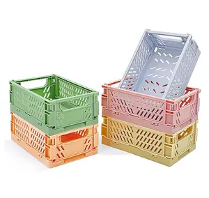 Custom Collapsible Storage Baskets Plastic for Shelf Home Kitchen Storage Bin Organizer