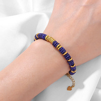 Bracelet en perles de pierres naturelles colorées faites à la main, style bohème tendance, en acier inoxydable étanche, cadeau classique