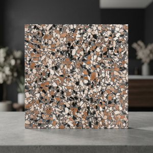 Carreaux de sol en céramique effet terrazzo rustique aspect granit pleine masse 400x400mm modernes mats pour intérieur - Product Image 6