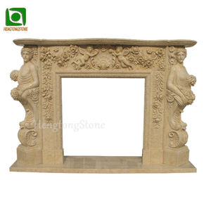 घर सजावट फूल पैटर्न उच्च गुणवत्ता वाले सफेद संगमरमर फायरप्लेस चारों ओर - Product Image 4