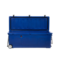 Glacière OEM isotherme portable 200L Grand coffre à glace thermique PE avec roues pour la randonnée, le stockage des aliments, le voyage