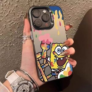 Custodia per Cellulare iPhone 16 Pro Max con Effetto Laser Argento <span class=keywords><strong>Spongebob</strong></span>, Compatibile con iPhone 15 14 13 Promax, Antiurto - Product Image 1