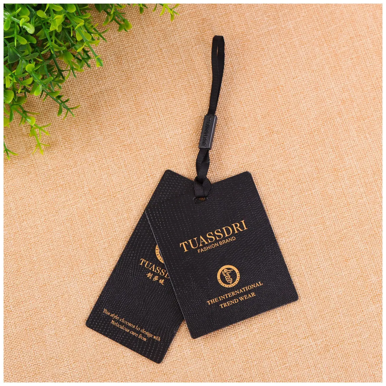 Hangtag Paper Tag for Clothing/garment Fashion Embossed Foiled Customized Style Printing Garment Tags Customer's Logo Garment