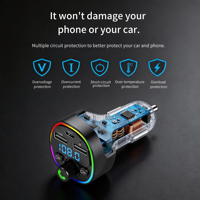 Cargador de Coche GXY con Doble Carga Rápida USB-C PD 12-24V, Indicador LED, Función de Monitoreo, Cable Retráctil, Diseño Portátil