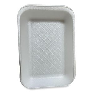 Barquettes à viande en plastique blanc 8,56 x 6,1 x 1,2 pouces 500/carton - Product Image 5