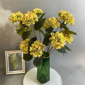 Artificial Hydrangea Flower New Items Home Decoration Silk 3 Heads Hydrangea Flowers