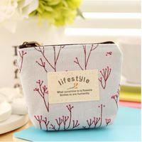 Dompet Mini Kanvas Gaya Pastoral Motif Bunga Kecil Korea Terbaru dan Laris Manis