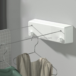 Stendibiancheria Retrattile da Parete con Doppio Filo in Acciaio Flessibile per Asciugare i Vestiti al Chiuso - Product Image 2