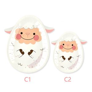 Assiettes en papier personnalisées pour la fête de Pâques, œufs de dinosaures, fournitures jetables pour la table, décorations de table - Product Image 6