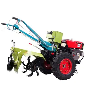 Mini motoculteur rotatif 22 ch Tracteur manuel à 2 roues Caltivateur Agriculture Tracteur à pied Tracteur deux roues diesel