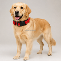 Collier pour chien en néoprène rembourré, robuste, tactique, 2 pouces de large, réglable, réfléchissant, personnalisé, simple, solide, doux et confortable