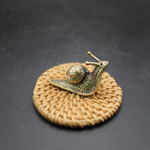 Brass Snail Figurine Antique Bronze <b>Desk</b> Ornament Craft Gift <b>Rustic</b> Style Office Decor - Product Image 1