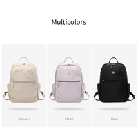 Sac à dos imperméable en nylon pour femme, pour ordinateur portable de 14 à 15,6 pouces, sac de travail minimaliste pour le bureau, avec sangle pour bagages, sac à dos de voyage
