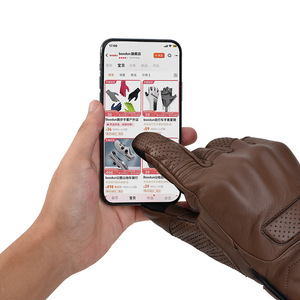 Bicycle <b>Gloves</b> Brown Anti Slip Shock Absorption <b>Touchscreen</b> Compatible Unisex Adult Riding Protection - Product Image 1