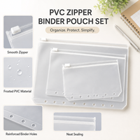 Pochettes à fermeture éclair A5 A6 A7 pour classeur à 6 anneaux, diviseurs de pages, pochette de rangement pour documents en PVC imperméable