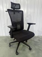 Chaise de bureau moderne en tissu maillé avec base coulissante réglable en hauteur, cadre zingué, accoudoirs fixes - Qualité commerciale