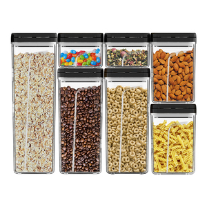 Toptan istiflenebilir hava geçirmez mühür gıda depolama konteyner kavanoz kiler için plastik nem geçirmez mutfak düzenleyici Set - Product Image 1