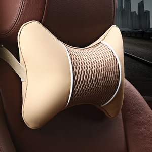 Coussin de nuque pour appuie-tête de voiture en cuir 3D, fermeté moyenne, toutes saisons, ajustement universel - Product Image 4