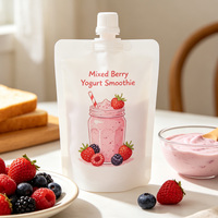 Sachets souples personnalisés blancs mats avec bec verseur, qualité alimentaire, anti-fuite, pour emballage de liquides 100ml, 200ml, 500ml