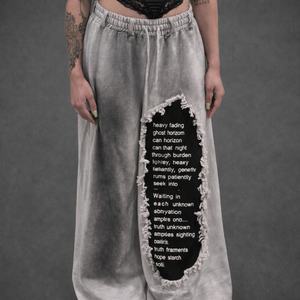 Pantalon de jogging ample en coton molletonné surdimensionné personnalisé Hip Hop, lavage à l'acide, lavage sale, broderie de patch, jambe large - Product Image 4