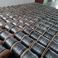 Câble à Fibre Optique Extérieur 1, 2 ou 4 Fibres GJYXCH GJYXFCH G657A 1,0 mm avec Fil Porteur, Câble de Descente FTTH sur Touret en Bois