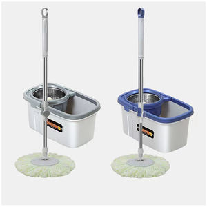 Serpillère à main réglable en microfibre, serpillère et seau pour le nettoyage des sols avec essoreur rotatif à 360 degrés, serpillère plate pour un usage domestique - Product Image 1