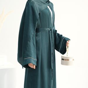Loriya tinta unita <span class=keywords><strong>turchia</strong></span> modesto Dubai Abaya lusso Kimono Abaya abito musulmano donna piccolo diamante Abaya <span class=keywords><strong>abbigliamento</strong></span> islamico - Product Image 5